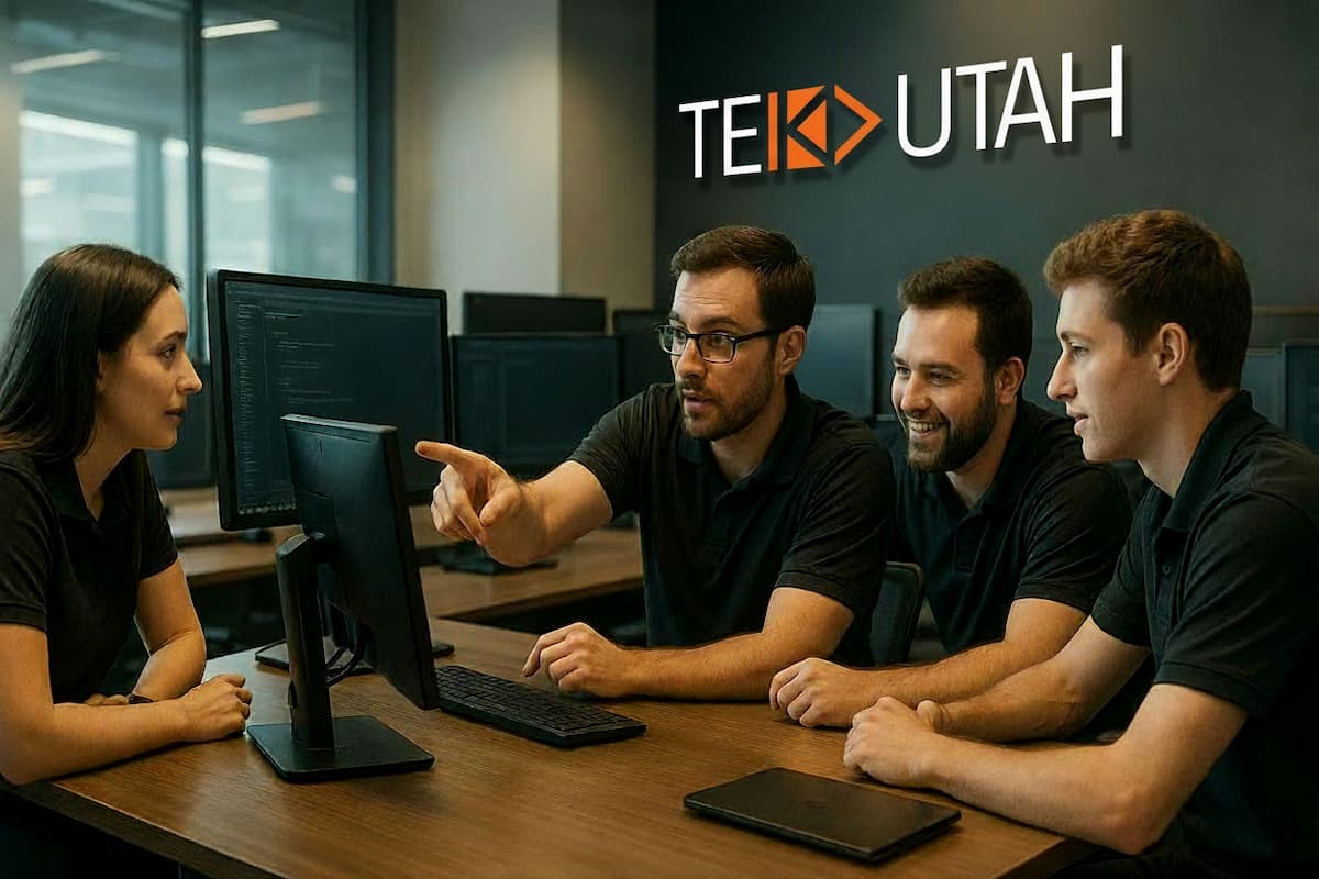 TEK Utah team collaborating on IT solutions
